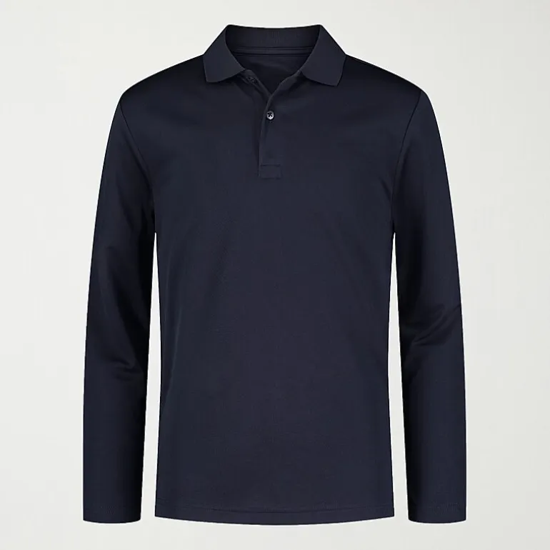 IZOD Little & Big Kid Boys Long Sleeve Regular Fit Wrinkle Resistant Moisture Wicking Polo Shirt
