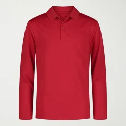 IZOD Little & Big Kid Boys Long Sleeve Regular Fit Wrinkle Resistant Moisture Wicking Polo Shirt