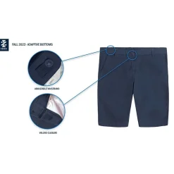 IZOD Little & Big Kid Girls Adaptive Stretch Fabric Adjustable Waist Adjustable Features Easy-on + Easy-off Bermuda Short