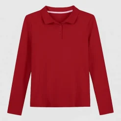 IZOD Little & Big Kid Girls Long Sleeve Regular Fit Stretch Fabric Polo Shirt