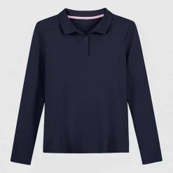 IZOD Little & Big Kid Girls Long Sleeve Regular Fit Stretch Fabric Polo Shirt