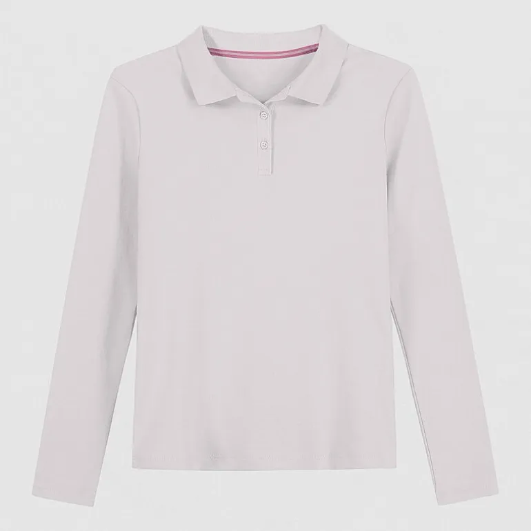 IZOD Little & Big Kid Girls Long Sleeve Regular Fit Stretch Fabric Polo Shirt
