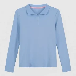 IZOD Little & Big Kid Girls Long Sleeve Regular Fit Stretch Fabric Polo Shirt