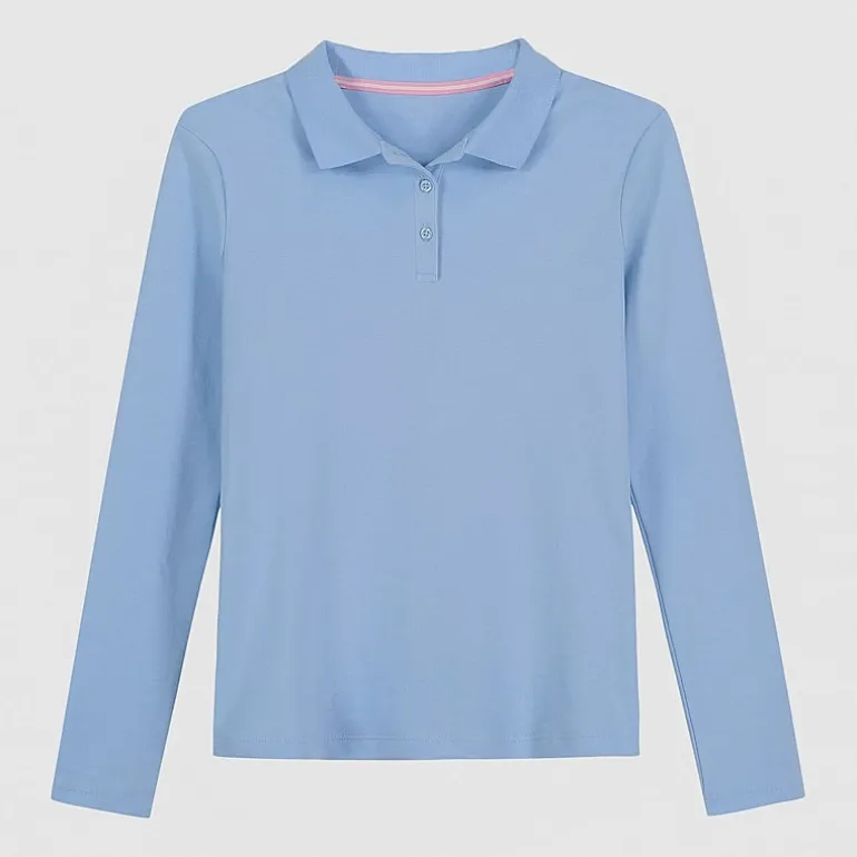 IZOD Little & Big Kid Girls Long Sleeve Regular Fit Stretch Fabric Polo Shirt