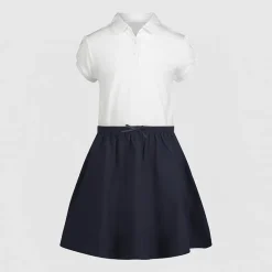 IZOD Little & Big Kid Girls Short Sleeve Cap Midi Shirt Dress