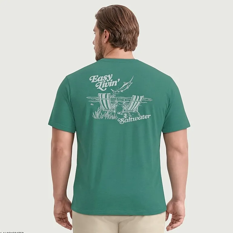 IZOD Mens Crew Neck Short Sleeve Classic Fit Big and Tall Graphic T-Shirt