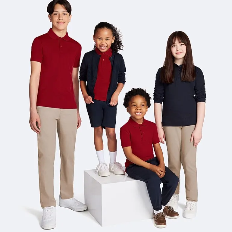 IZOD Performance Mesh Boys Short Sleeve Regular Fit Wrinkle Resistant Moisture Wicking Polo Shirt