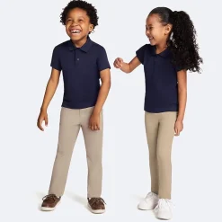 IZOD Performance Mesh Little & Big Kid Girls Short Sleeve Regular Fit Wrinkle Resistant Moisture Wicking Polo Shirt