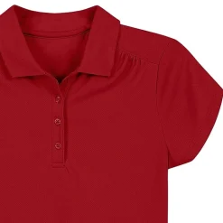 IZOD Performance Mesh Little & Big Kid Girls Short Sleeve Regular Fit Wrinkle Resistant Moisture Wicking Polo Shirt