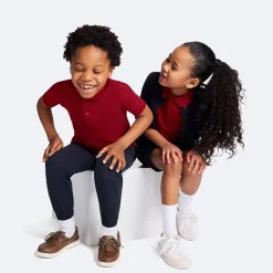 IZOD Performance Mesh Little & Big Kid Girls Short Sleeve Regular Fit Wrinkle Resistant Moisture Wicking Polo Shirt