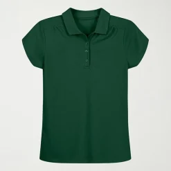 IZOD Performance Mesh Little & Big Kid Girls Short Sleeve Regular Fit Wrinkle Resistant Moisture Wicking Polo Shirt