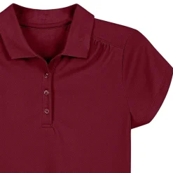 IZOD Performance Mesh Little & Big Kid Girls Short Sleeve Regular Fit Wrinkle Resistant Moisture Wicking Polo Shirt
