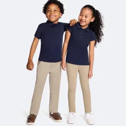 IZOD Performance Mesh Little & Big Kid Girls Short Sleeve Regular Fit Wrinkle Resistant Moisture Wicking Polo Shirt