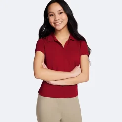 IZOD Performance Womens Juniors Short Sleeve Polo Shirt