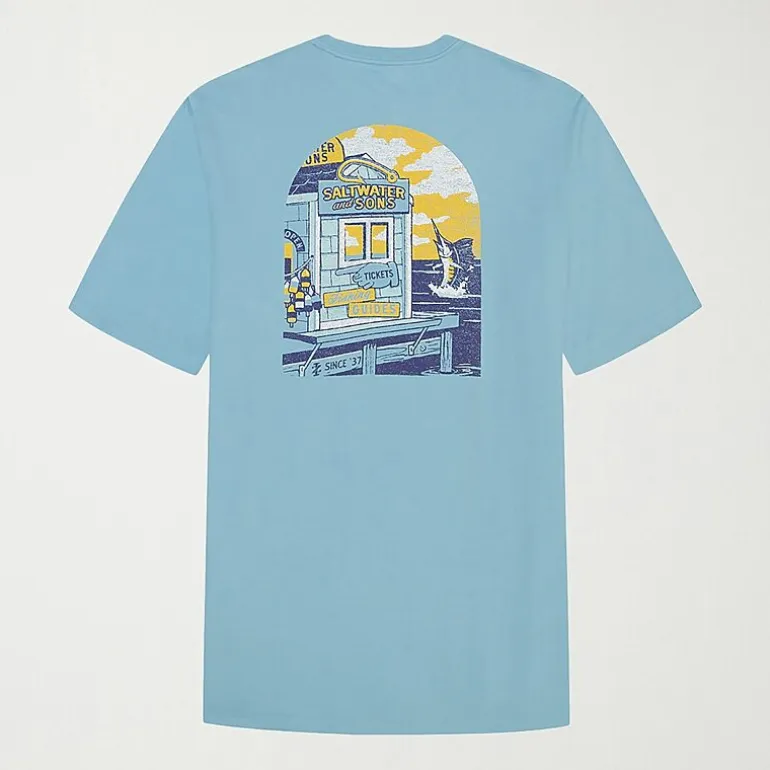IZOD Saltwater Mens Crew Neck Short Sleeve Classic Fit Big and Tall Graphic T-Shirt