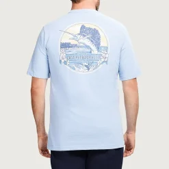 IZOD Saltwater Mens Crew Neck Short Sleeve Classic Fit Big and Tall Graphic T-Shirt