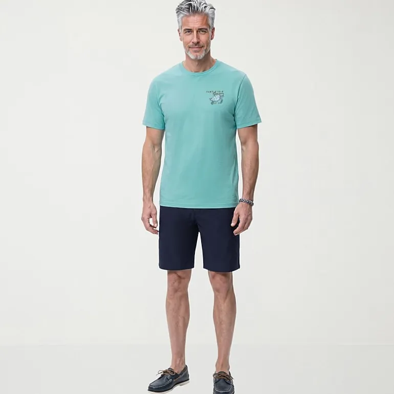 IZOD Saltwater Soft Wash Mens Crew Neck Short Sleeve Classic Fit Graphic T-Shirt