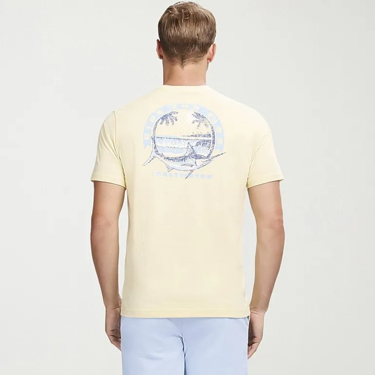IZOD Saltwater Soft Wash Mens Crew Neck Short Sleeve Classic Fit Graphic T-Shirt