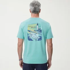 IZOD Saltwater Soft Wash Mens Crew Neck Short Sleeve Classic Fit Graphic T-Shirt