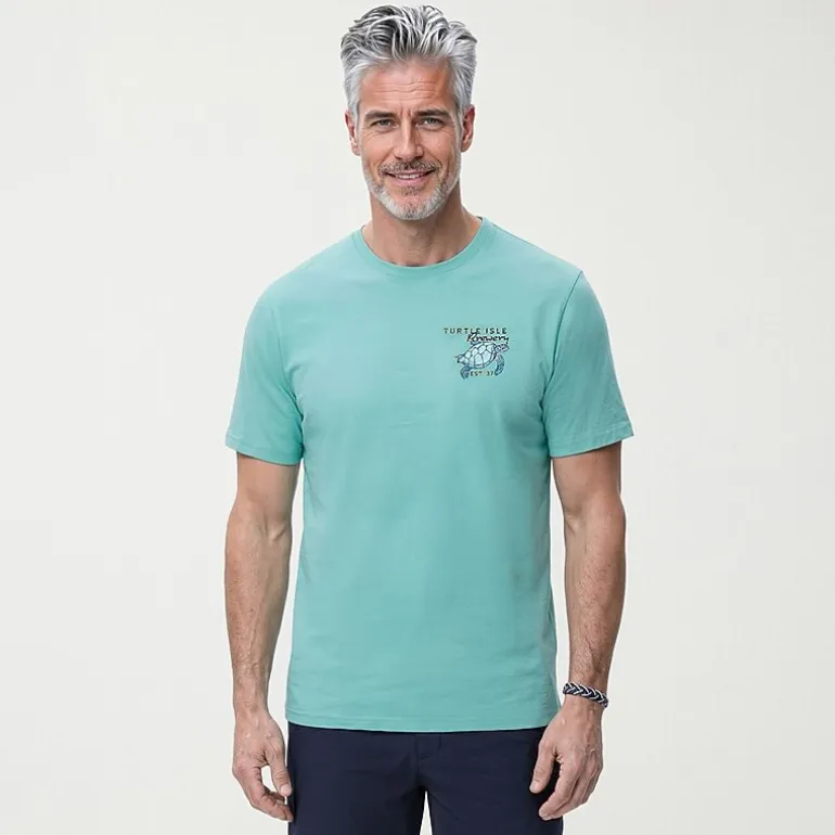 IZOD Saltwater Soft Wash Mens Crew Neck Short Sleeve Classic Fit Graphic T-Shirt