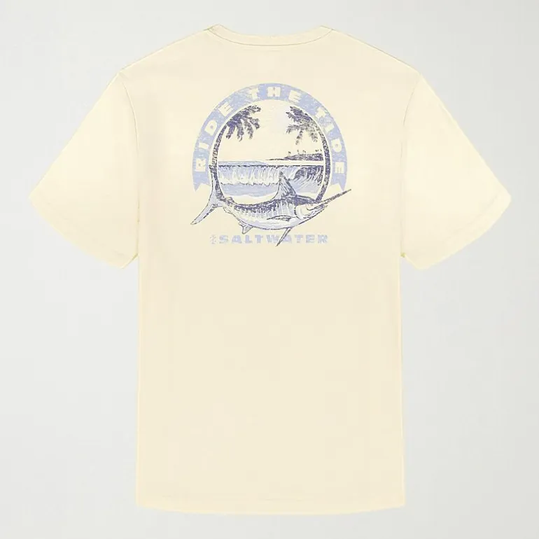 IZOD Saltwater Soft Wash Mens Crew Neck Short Sleeve Classic Fit Graphic T-Shirt