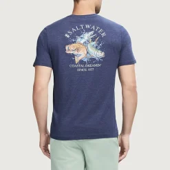 IZOD Saltwater Soft Wash Mens Crew Neck Short Sleeve Classic Fit Graphic T-Shirt