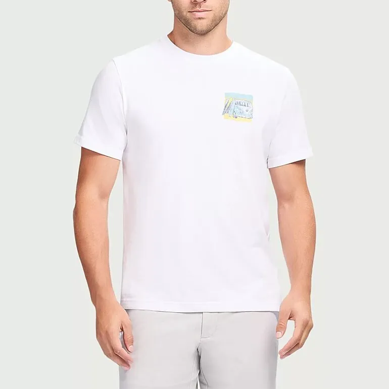 IZOD Saltwater Soft Wash Mens Crew Neck Short Sleeve Classic Fit Graphic T-Shirt