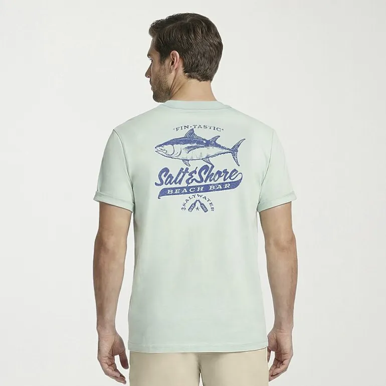 IZOD Saltwater Soft Wash Mens Crew Neck Short Sleeve Classic Fit Graphic T-Shirt