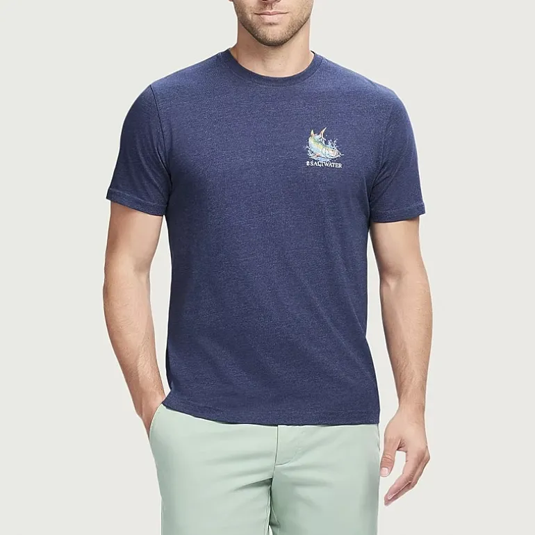 IZOD Saltwater Soft Wash Mens Crew Neck Short Sleeve Classic Fit Graphic T-Shirt