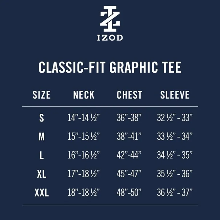 IZOD Saltwater Soft Wash Mens Crew Neck Short Sleeve Classic Fit Graphic T-Shirt