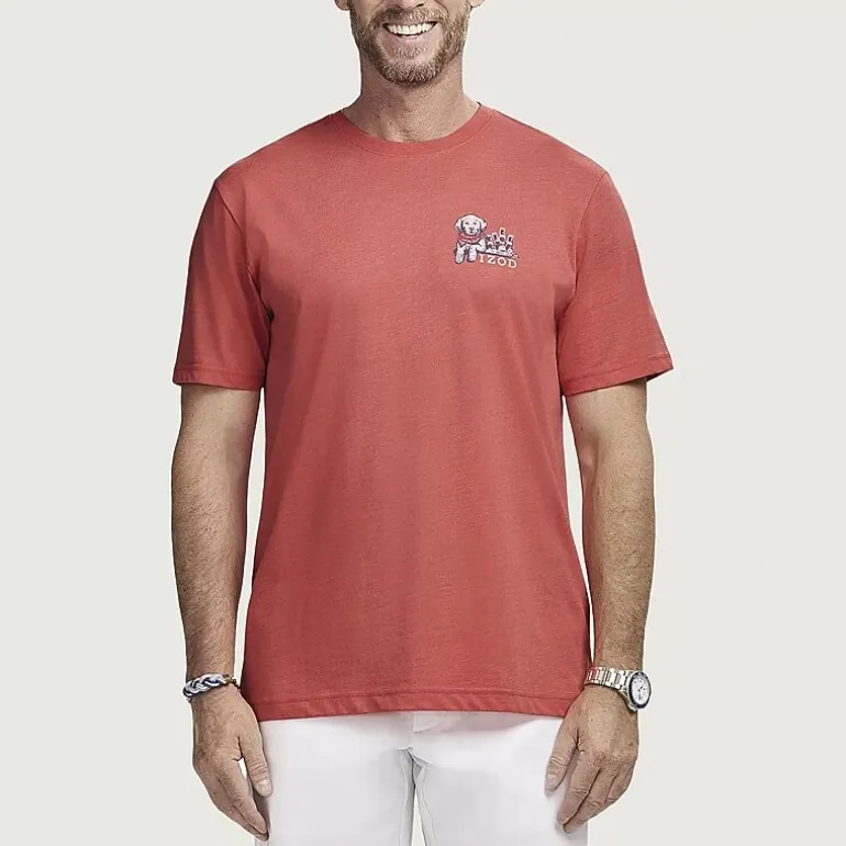 IZOD Saltwater Soft Wash Mens Crew Neck Short Sleeve Classic Fit Graphic T-Shirt