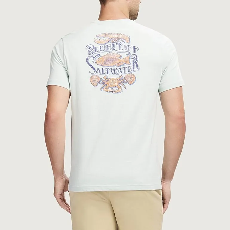 IZOD Saltwater Soft Wash Mens Crew Neck Short Sleeve Classic Fit Graphic T-Shirt