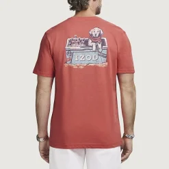 IZOD Saltwater Soft Wash Mens Crew Neck Short Sleeve Classic Fit Graphic T-Shirt