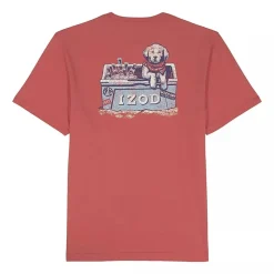 IZOD Saltwater Soft Wash Mens Crew Neck Short Sleeve Classic Fit Graphic T-Shirt