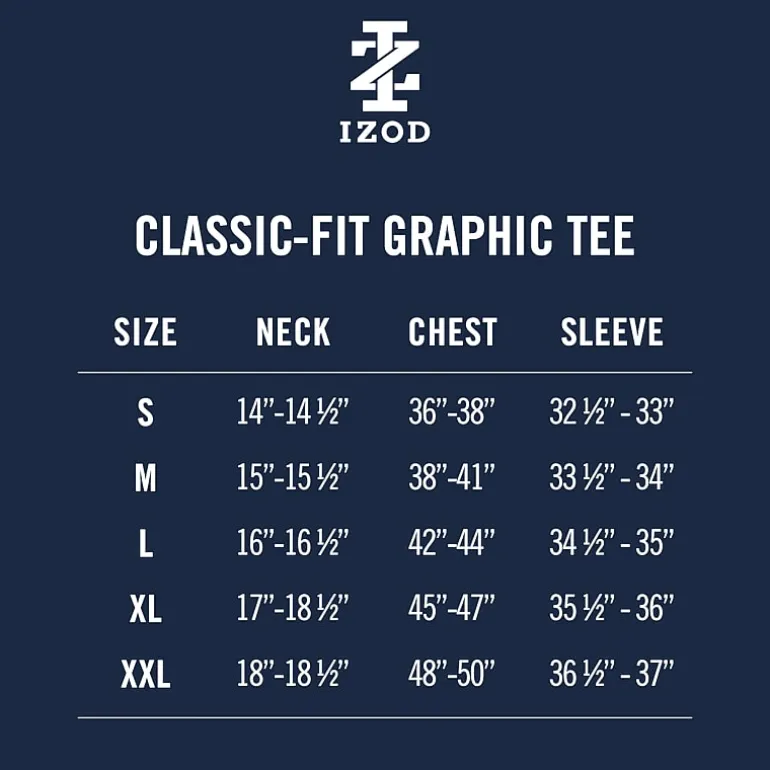 IZOD Saltwater Soft Wash Mens Crew Neck Short Sleeve Classic Fit Graphic T-Shirt