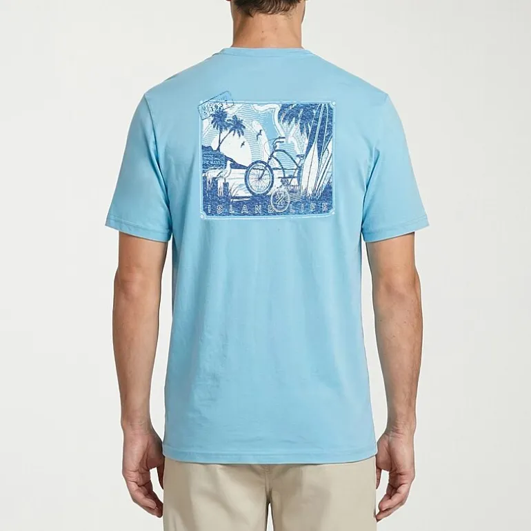 IZOD Saltwater Soft Wash Mens Crew Neck Short Sleeve Classic Fit Graphic T-Shirt