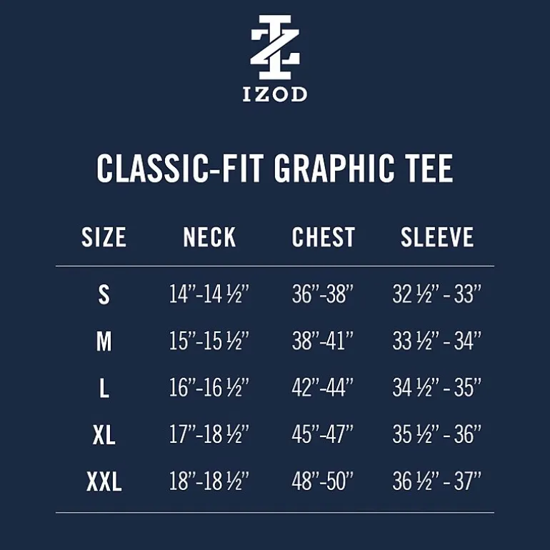 IZOD Saltwater Soft Wash Mens Crew Neck Short Sleeve Classic Fit Graphic T-Shirt