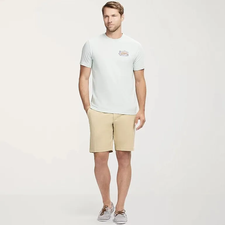 IZOD Saltwater Soft Wash Mens Crew Neck Short Sleeve Classic Fit Graphic T-Shirt