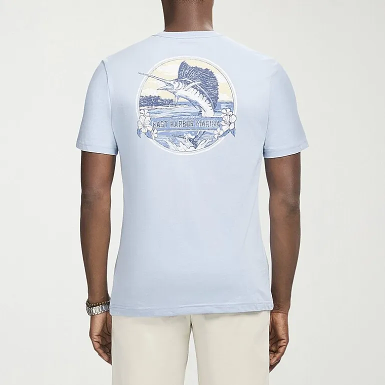 IZOD Saltwater Soft Wash Mens Crew Neck Short Sleeve Classic Fit Graphic T-Shirt