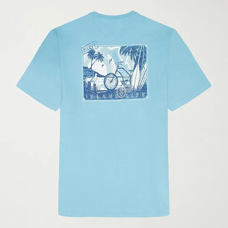 IZOD Saltwater Soft Wash Mens Crew Neck Short Sleeve Classic Fit Graphic T-Shirt