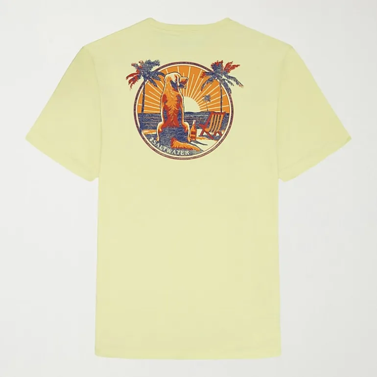 IZOD Saltwater Soft Wash Mens Crew Neck Short Sleeve Classic Fit Graphic T-Shirt