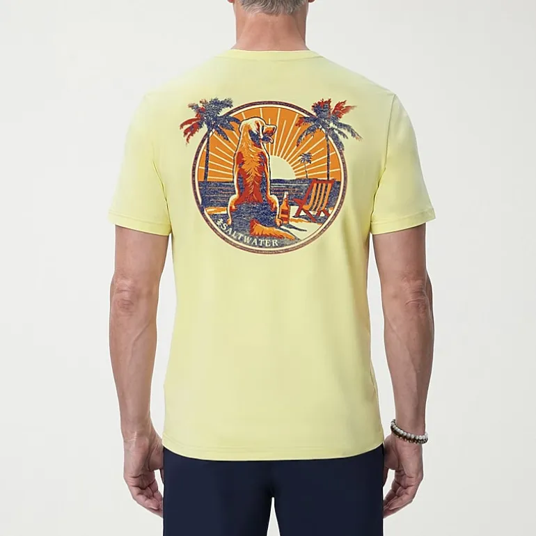 IZOD Saltwater Soft Wash Mens Crew Neck Short Sleeve Classic Fit Graphic T-Shirt