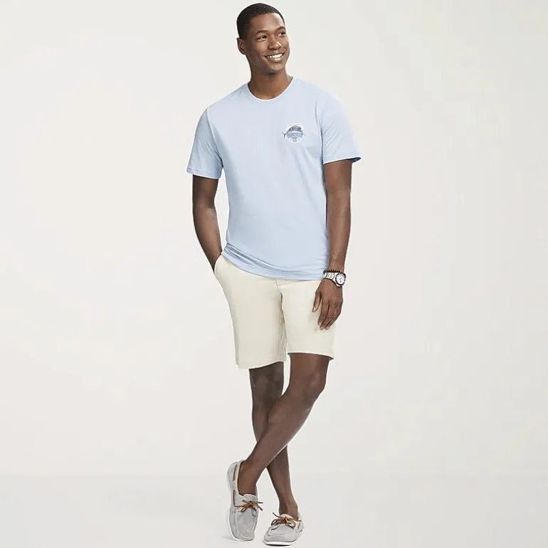 IZOD Saltwater Soft Wash Mens Crew Neck Short Sleeve Classic Fit Graphic T-Shirt