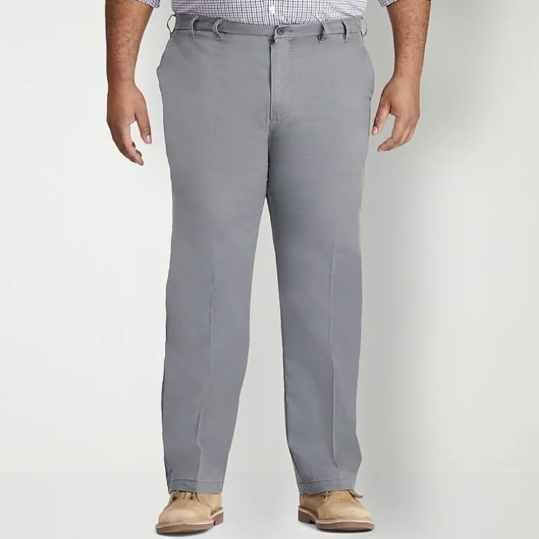 IZOD Sportflex Waistband Non Iron Performance Mens Straight Fit Big and Tall Flat Front Pant