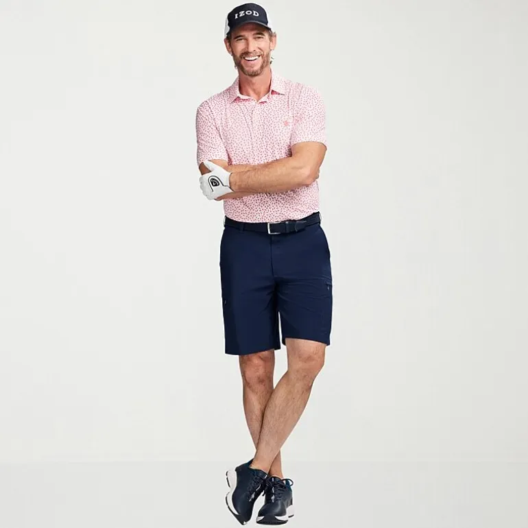 IZOD Swingflex Elite Fashion Print Mens Classic Fit Short Sleeve Polo Shirt