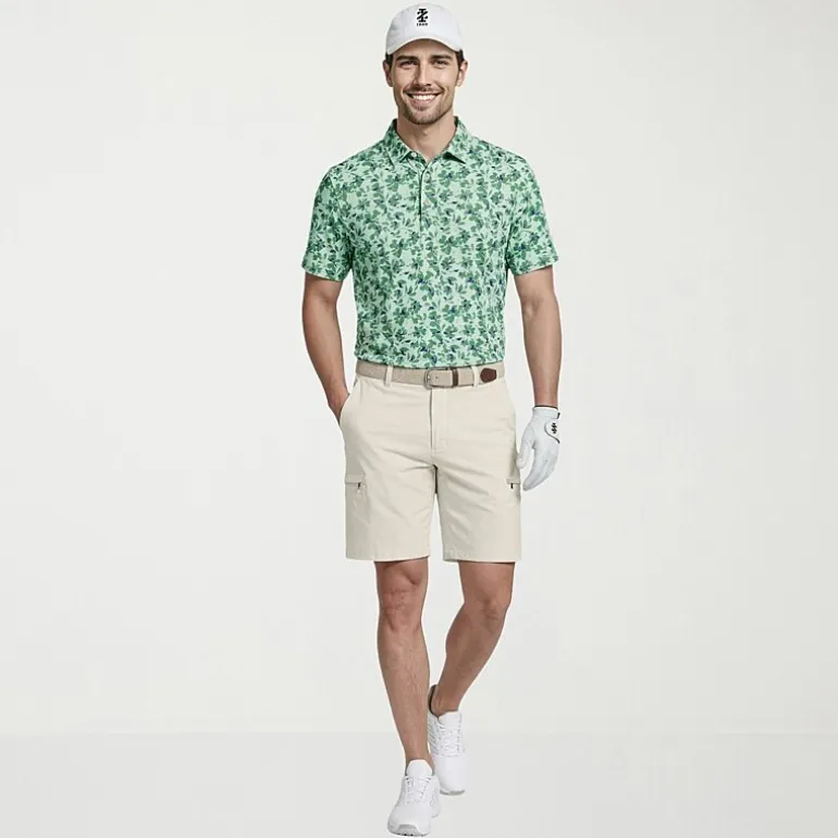 IZOD Swingflex Elite Fashion Print Mens Classic Fit Short Sleeve Polo Shirt