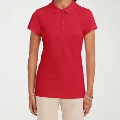 IZOD Womens Juniors Short Sleeve Polo Shirt