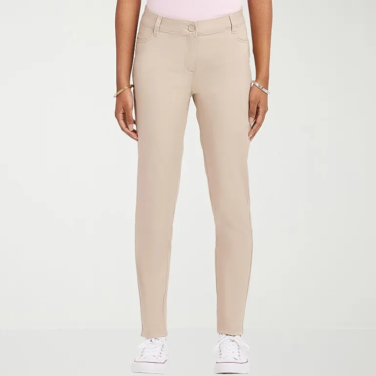 IZOD Womens Juniors Skinny Mid Rise Flat Front Pant