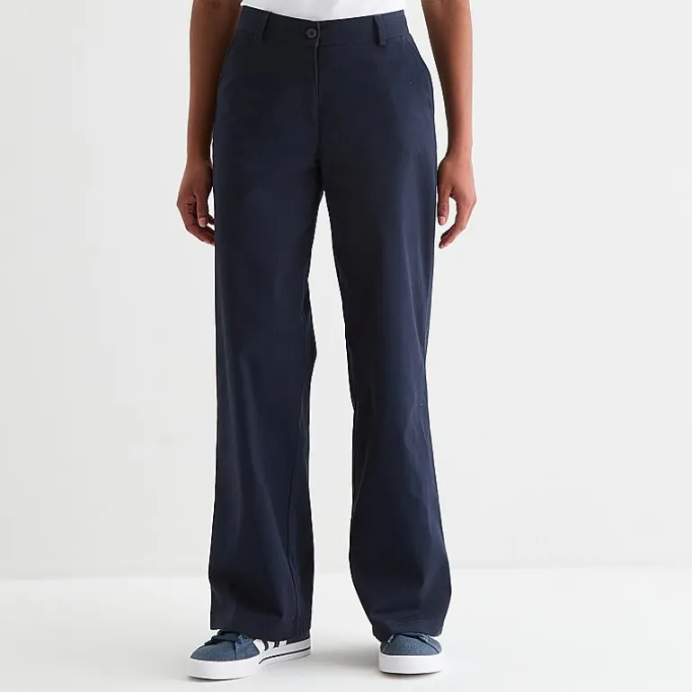 IZOD Womens Juniors Wide Leg Mid Rise Flat Front Pant