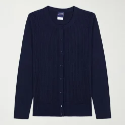 IZOD Womens Long Sleeve Button Juniors Cardigan